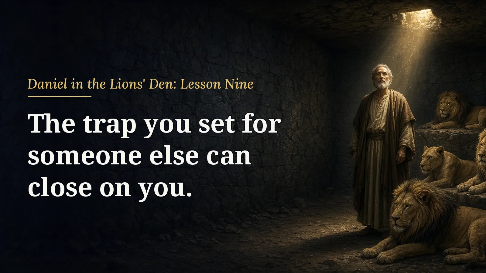 Daniel in the Lions' Den, lesson 9